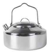 Utomhus Vattenkokare i Rostfritt Stål med Låsbart Handtag Camping Hängande Gryta Bärbar Kaffe Gryta Picknick Köksredskap 1L (Silver)