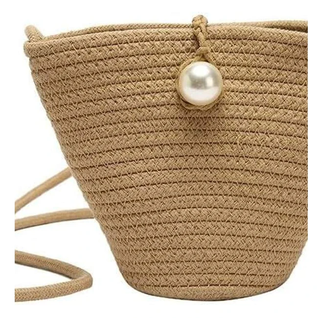 Straw Bag Casual Mini Straw Bead Messenger Shoulder Summer Beach