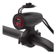 Dubbel USB-laddare för motorcykel med LED-ljus 5V 4.8A Snabbladdare