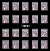 100 st Liten blixtlåsväska Smile Skull Mönster Bärbar förvaring 01
