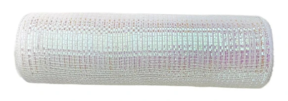 Jul Poly Mesh Band Kant Metallisk Folierulle för Krans Sömnad Rosetter