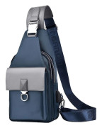 Vattentät axelväska för män, USB-messengerbag, casual axelväska för män, Oxfordtyg blue