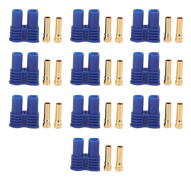 10-pack 13.021 EC2 Stil 2mm Guld Banankontakt Hona med Hölje för RC Batteri