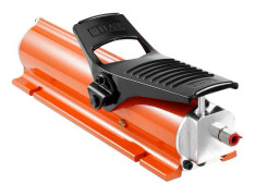 Luftdriven hydraulisk pump, 45,5x16,5x14,5 cm, orange, metallhölje