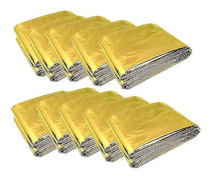 10 st Nödfilt Fällbar Guld 210x160cm Silver + Guld-- null none