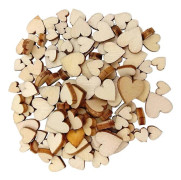 250 st Hjärtformade Träskivor Hantverksdekorationer Träbitar Manuella Tillbehör för DIY Konst (6-12mm) (Blandad Storlek)