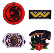 Hard Enamel License Plate Spaceship Badge Space Alien Lapel Pin Inspired Sci-fi Horror Movie Fans Great Backpack Hat Brooch Gift