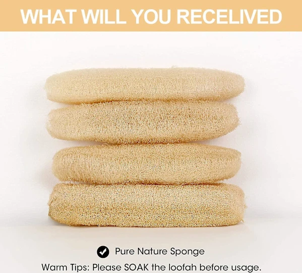 Sxbd Natural Bath Loofahs Sponges Large Organic Luffa Shower Sponges Skin Body Back Exfoliating Scrubber Compatible With Daily Personal Care (3 Pack)