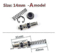 11mm 12.7mm 14mm 16mm Motorcykel Bromspumps Reparationssats - Kolv 14mm-A
