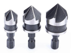 3stk 1/4\" Hex 12/16/19mm Försänkare Borrset för Trä Metall Snabbväxlingsbits