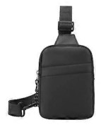 Fashionabla Herr Bröstväska Axelremsväska Ryggsäck Reseryggsäck Crossbody Väska Ryggsäck Herr Vandringsväska för Löpning Promenader (Svart)