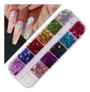 2 st Nail Art Butterfly Laser Symphony Paljetter-10