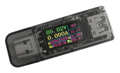 USB-färgskärmstestare -UT 5A 0,96 tum IPS-voltmeter Strömkapacitet Laddningsprotokoll Laddningstestare QC2.0/3.0