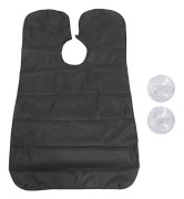 Salon Hairdressing Cape Waterproof Polyester Super Silky Smooth Adjustable Hair Cutting Barber Gown Black
