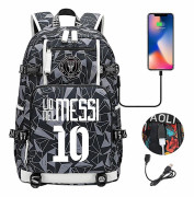 Fotboll Messi Ryggsäck | Rymlig Vattentät Resväska | Svart Skolväska Med Usb-laddare | Perfekt För Resor Och Skola Hög Kvalitet
