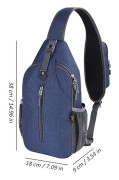 Crossbody Sling Backpack Sling Bag Travel Hiking Chest Bag Dark Blue