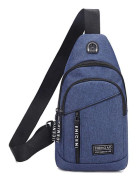 Män Bröstväska Pack Outdoor Travel Axelväskor Cross Body Väskor - stock blue