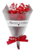 Mini Konstgjord Brudslöjebukett med Omslagspapper Rosett Evig Konserverad Blomsterdekoration Romantisk Mors Dag Alla Hjärtans Dag Presenter B
