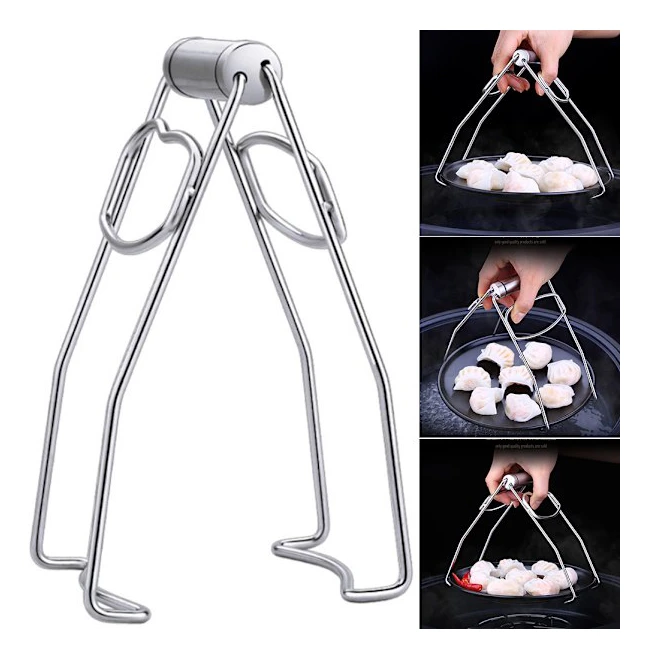 Rostfritt stål Hot Dish Tallrik Skål Clip Krukor Gripper Hållare Clamp Köksverktyg