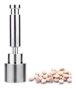 Hand Tablet Press Machine, pillerpressmaskin pillertillverkningsverktyg sockerbittillverkningsenhet för hemmet, 6 mm, 13,7 * 4 cm, silver