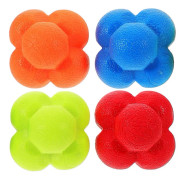 4 st Hexagonala Reaktionsbollar Fitness Reaktionsbollar Hand-Öga Koordination Träning Reflexboll Reflex Tränare För Idrottare Och Fitnessentusiaster [D]