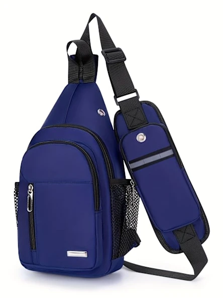 1 st Sport Sling Bag Utomhus Vandring Camping Crossbody Ridning Midjeväska med Mobiltelefonficka Multifunktionell Enkel [DB] Blue