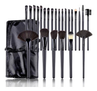 24 st makeup borste foundation ögonskuggor puderborstar SVART