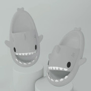 Shark Tofflor Halkfria duschtofflor Badrumstofflor Mjuka sommarsandaler för flickor och pojkar New V Gray 40 41