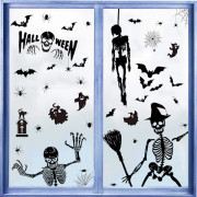 Halloween skräck dödskalle spindel fladdermus statisk klistermärke vardagsrum fönster glas dekoration klistermärke