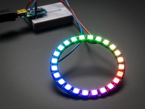 24 RGB Neopixel LED-ring med integrerade drivrutiner