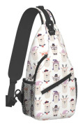 AF01046 Llama Barnslig Utomhus Crossbody Axelväska Rese Sling Ryggsäck Bröstväska för Vandring Axel Dagsryggsäck (Fww) COLOR One Size
