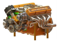 V8 Mekanisk Motor Ornament Simulering Motor Resin Ornament Stilfulla Skrivbordsdekorationer För Kontorsbord Yellow