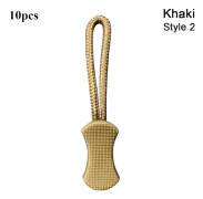 10 st Dragkedjekläpp Dragare Ände KHAKI STIL 2 STIL 2 Khaki Style 2-Style 2