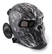 REikirc Helmask för Airsoft med Öronsskydd CS Halloween Cosplay Masker silver gray-gray