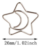 Rurili Creative Metal Moon and Star Shaped Paper Clips Special Shaped El