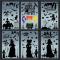 Halloween Dekorationer Fönsterdekaler & Stickers - 9 Ark Galen Häxtema Set med Svart Katt, Fladdermöss, Kittel, Häxsilhuett, O black