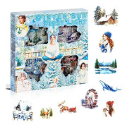 100 ark vinter scrapbook-klistermärken för scrapbooking-material, 100 ark transparenta PET-landskapsjournal-klistermärken [YJD]