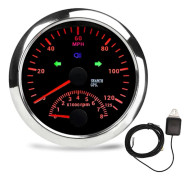 85mm GPS Hastighetsmätare 3 3/8in 0?125MPH Vattentät DC9?32V för Skepp Yacht Motorcykel ATV Ingenjörsfordon Svart Urtavla