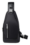 Remband Axelväska Messenger Bag Fritidsryggsäck Herrryggsäck-oxford Tyg Bröstväska black