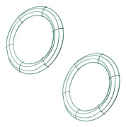 14 tums trådkransram rund metallglittertillverkningsringar grönt för DIY juldekoration 2-pack
