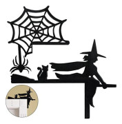 2-pack Halloween dörrhörnsskylt häxkvart spindelnät dörr co