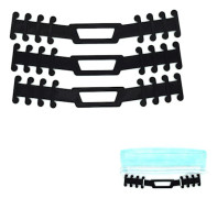 5x Ear saver back head clip for mask Black