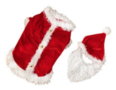 Jul Hundkläder Sammet Tomtedräkt Klänning Lätt Att Bära För Mellanstora Raser Santa Claus outfit L