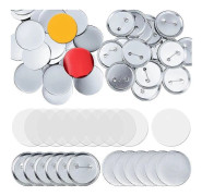 100 Set Runda Knappdelar Tomma Tillverkningsmaterial 58mm Metallknappsmärken Tillverkningskit, Tom Pin Bac