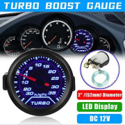 2\" 52mm Turbo Boost Mätare 12V 30-35PSI Turbo Tryck Manometer Bil Boost Controller Kit med PVC Slang T-Typ 3-Vägs Anslutning