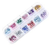 12grids/box AB Drill Glitter Rivet Dekoration Nail Art Paillette Paljetter DIY Manikyr Verktyg C-1