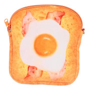 Bacon & Ägg Toast Crossbody Väska - Bedårande Mini Kedjeväska för Vuxna - Kompakt Plånbok för Mynt, Nycklar & Vardagliga Väsentligheter Toast