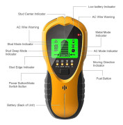 Väggdetektor 4 i 1 Väggmetalldetektor Med LCD-display Regelsökare, Detektor Med 9v Batteri För Att Upptäck Metaller, Elektriska Ledningar, Träreglar I
