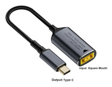 DC till Typ C-omvandlare Laptop Laddningskabel FYRKANTIG ÖPPNING Square Mouth