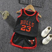 Sportbaskettröja för barn Bull nr 23 Svart